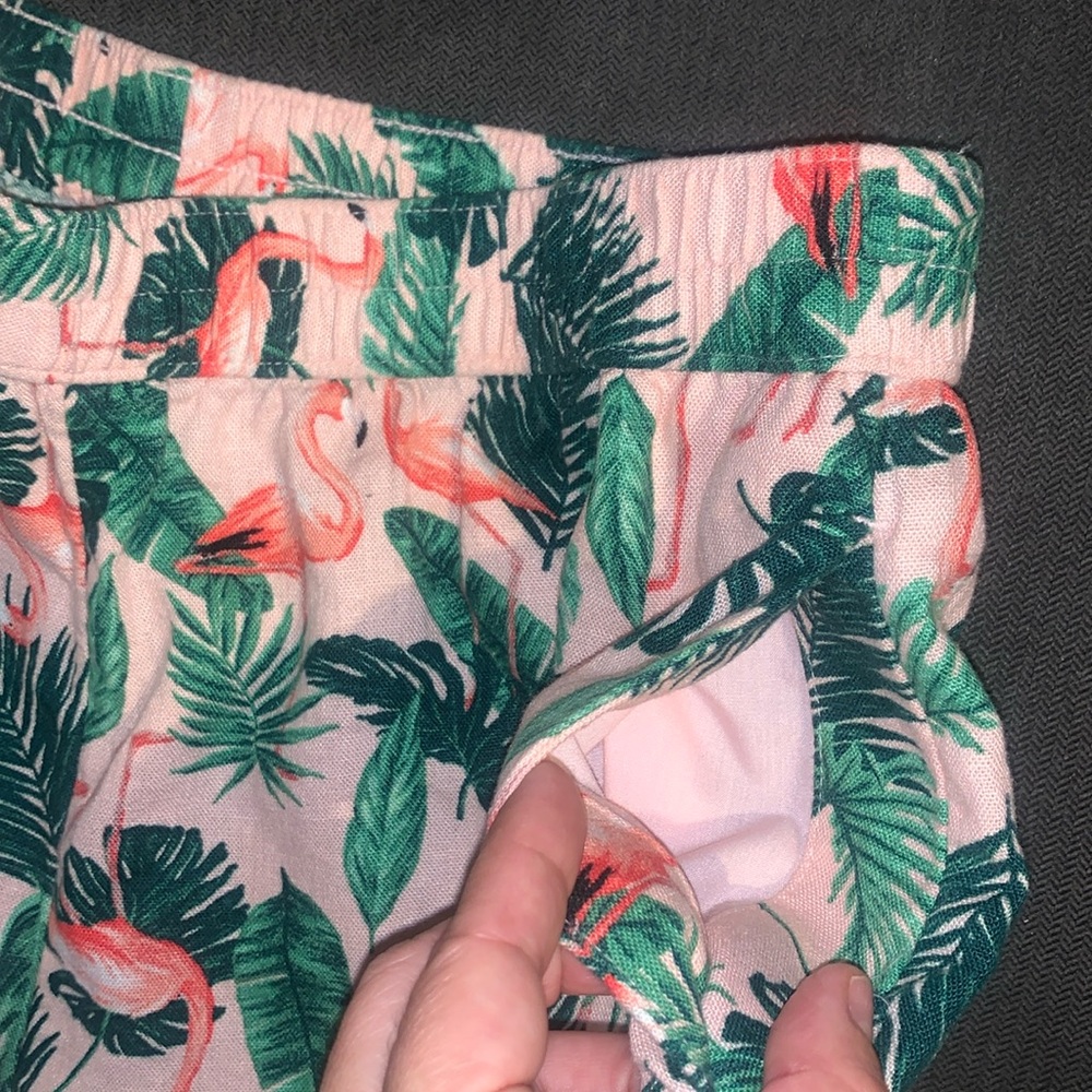 Old Navy Shorts Pink Flamingo Palm Elastic Waist & Kids Matching Set Size 5T - Picture 7 of 8